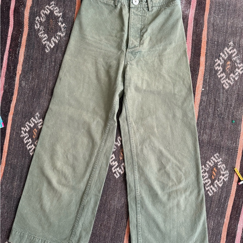 Jesse Kamm Olive Green Sailor Pants sie 4